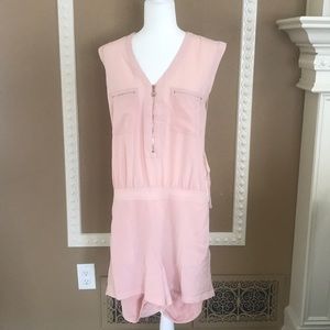 Pale pink Hilda B. Romper with open/covered back